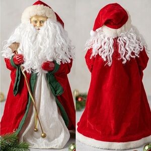 Festive Santa Claus Figurine in Red and White